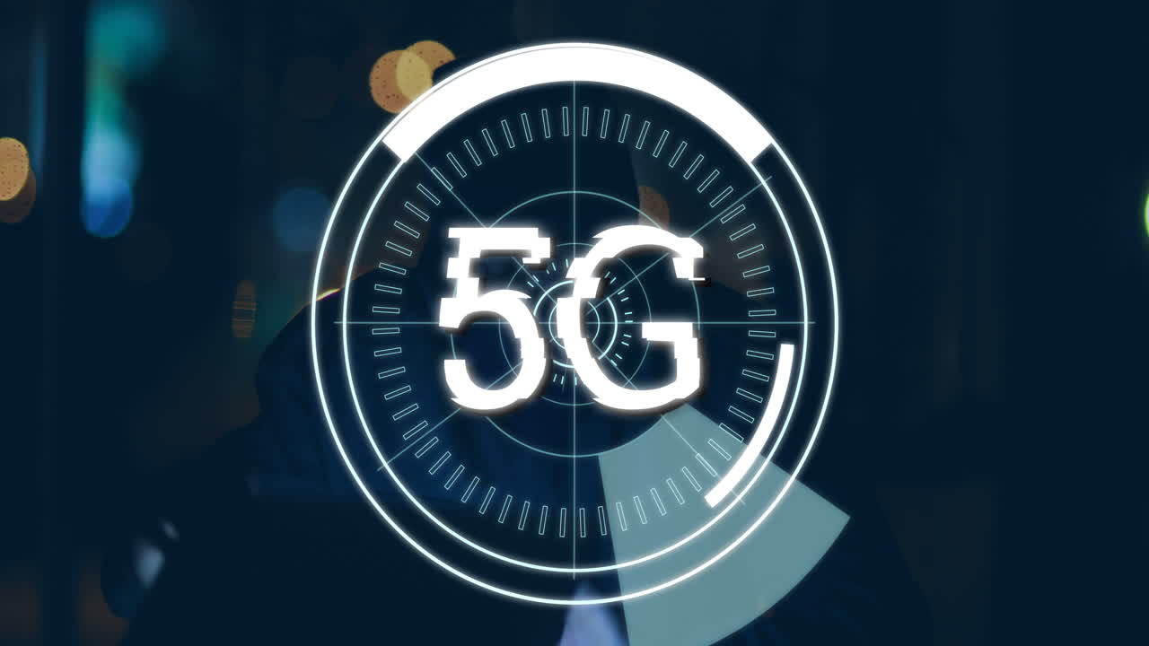 5g scritto nel mezzo di un cerchio futuristico 4k