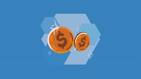 coins money dollars cash animation