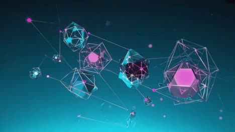 abstract geometric network with crystalline shapes
