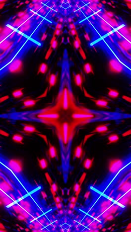 vj loop blue red neon kaleidoscope vertical looped video