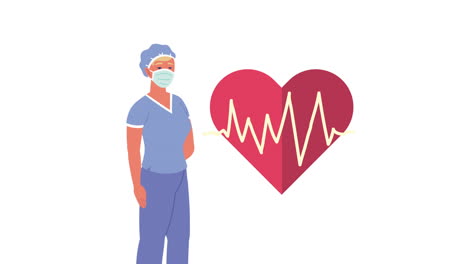 surgeon with heart cardio character