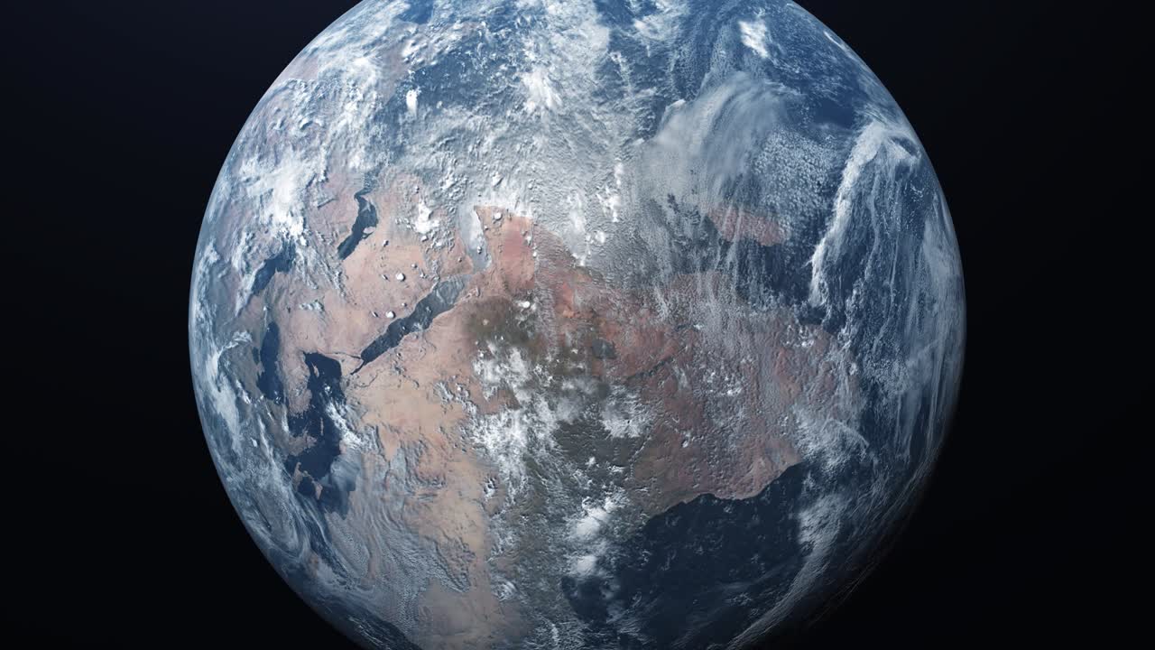 Ultra Realistic Earth in Space rotating and drifting away, stars in background - 4K