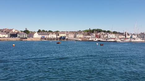 Crossing-Strangford-Lough-on-the-ferry-from-Strangford-to-Portaferry-with-the-view-of-Portaferry-village-shoreline