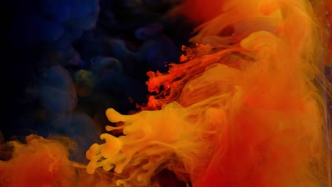 4k, color drops in water, abstract color mix, drop of ink color mix paint falling on water colorful ink in water, 4k footage,