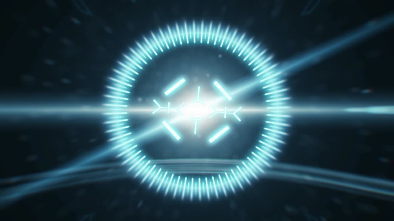 animación en 2d de un objetivo con un fondo de resaltos anamórficos