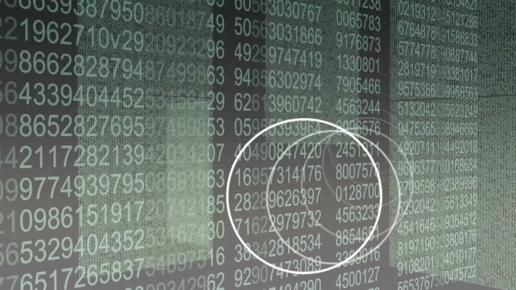 Animation of white circles over data processing