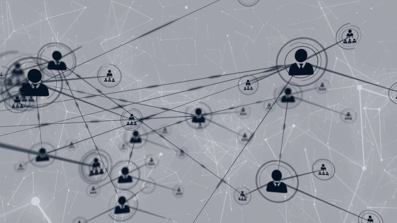 Animation of network of connections over white background