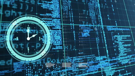 animation of data processing over clock