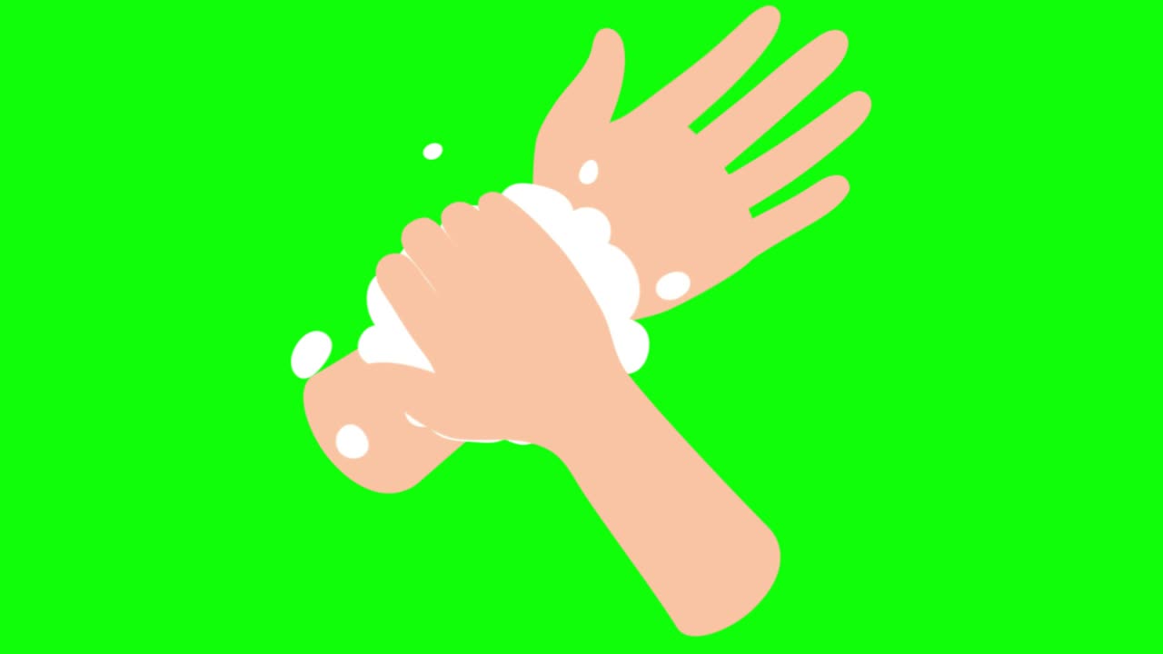 녹색 스크린, 코로나 바이러스, 손 청소