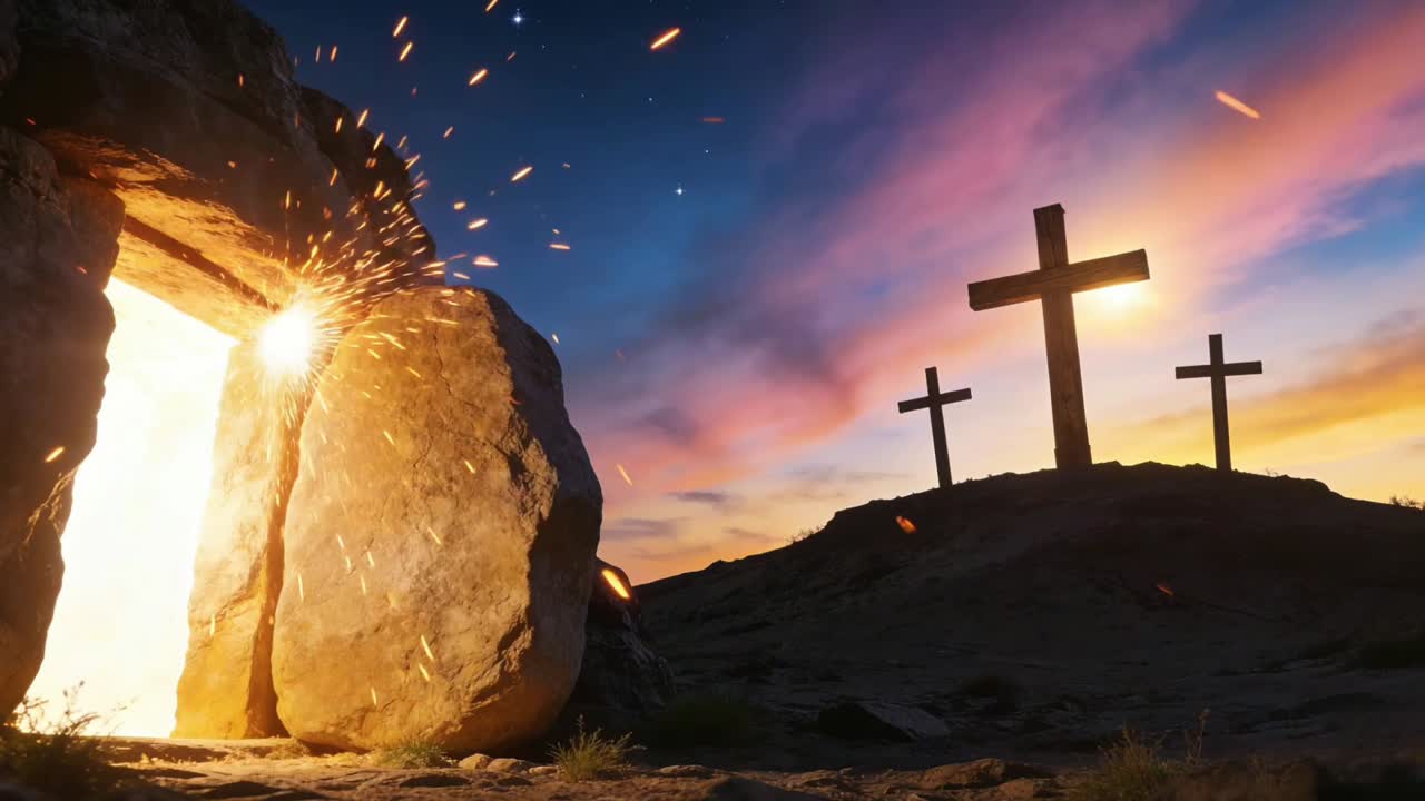 Happy Easter Cross Background