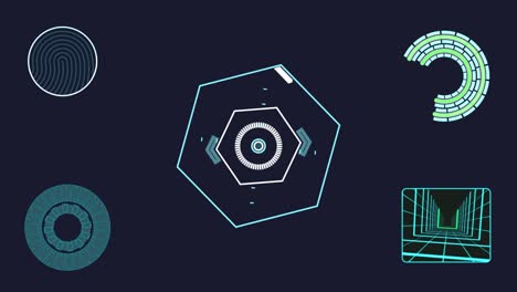 movimiento de los elementos de la interfaz hud futurista. animación abstracta