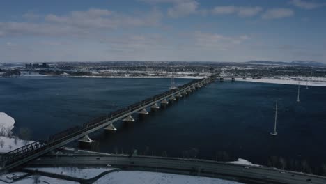 4k winter city industrial bridge highway park seq 004-005