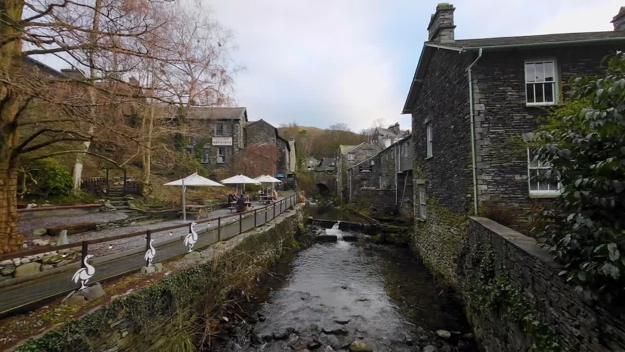 Busy road in the Cumbrian village of Ambleside