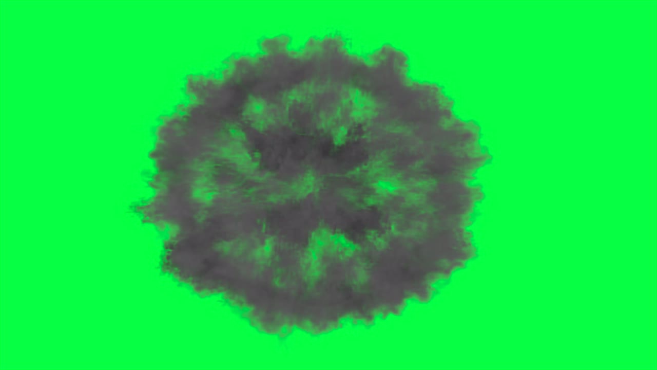 explosión de tinta en la pantalla verde