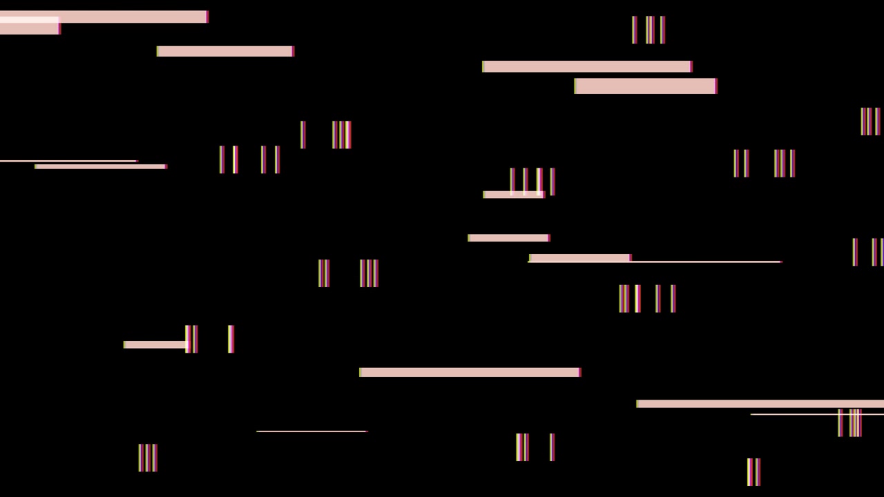 Digital Glitch Effect with Flickering Horizontal Lines on Black Background