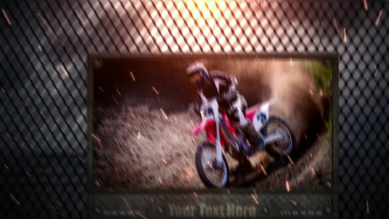 Title sequence with grunge metal texture perfect for gaming intro or action movie teaser