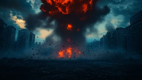 explosion in a deserted city