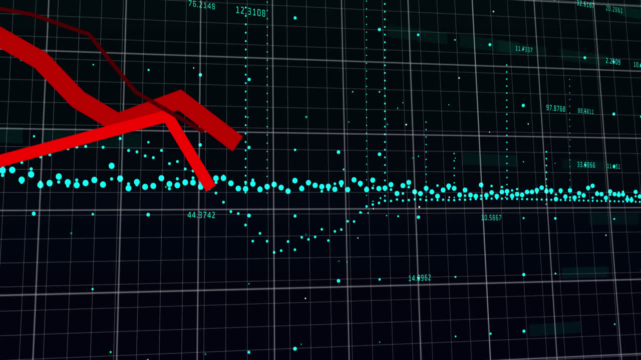animación del procesamiento de datos sobre un fondo negro