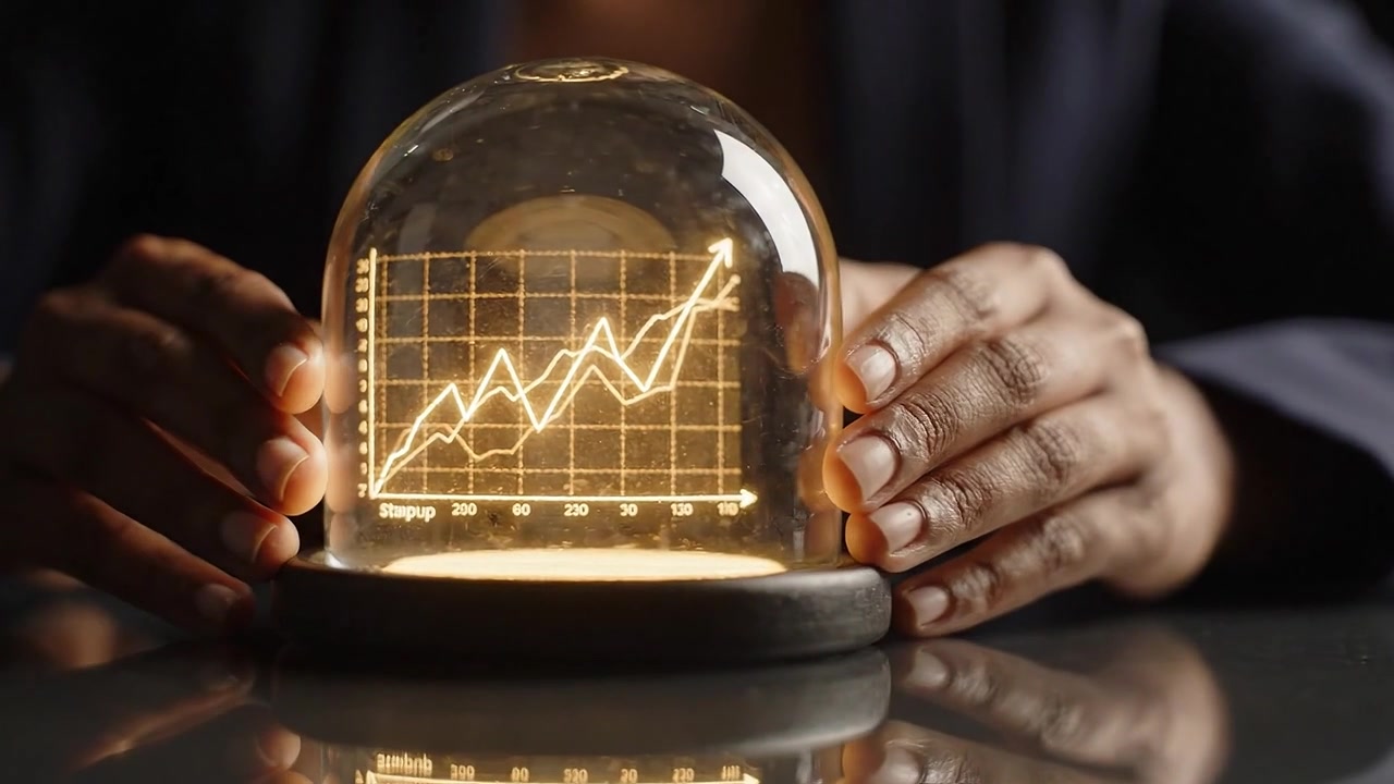 Visualization of Growth: A Hands-On Approach to Understanding Data through the Use of a Glass Dome Displaying an Ascending Graph and Insightful Analysis
