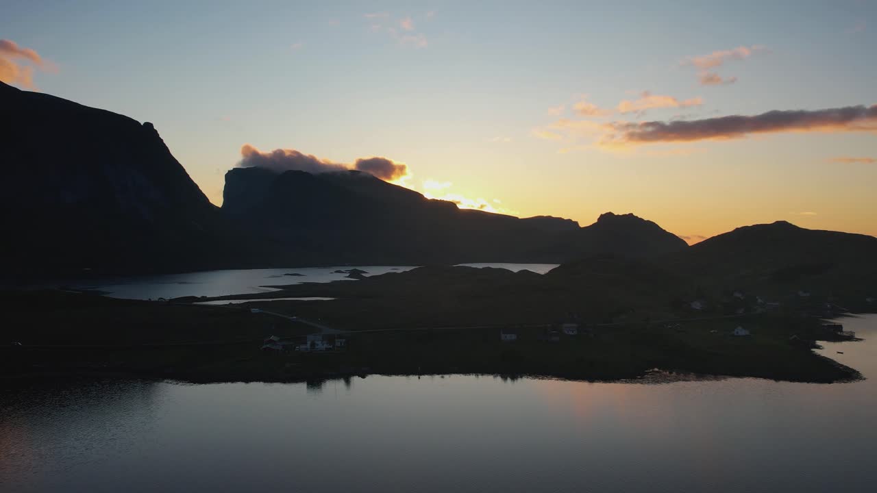 Experience the raw beauty of Lofoten Islands with this 4K drone footage. The magical Midnightsun of Northern Norway. Capture dramatic landscapes, Nordic scenery, and epic aerial views. amazing sunset
