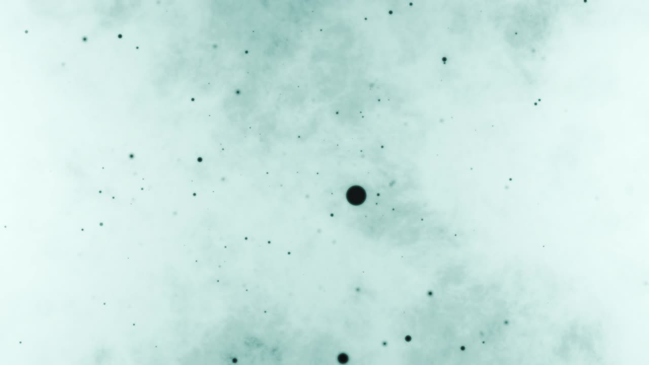 fondo blanco abstracto con partículas voladoras de color azul oscuro