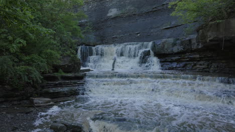 rockway falls in ontario, canada, cascading waterfall with lush greenery surrounding it