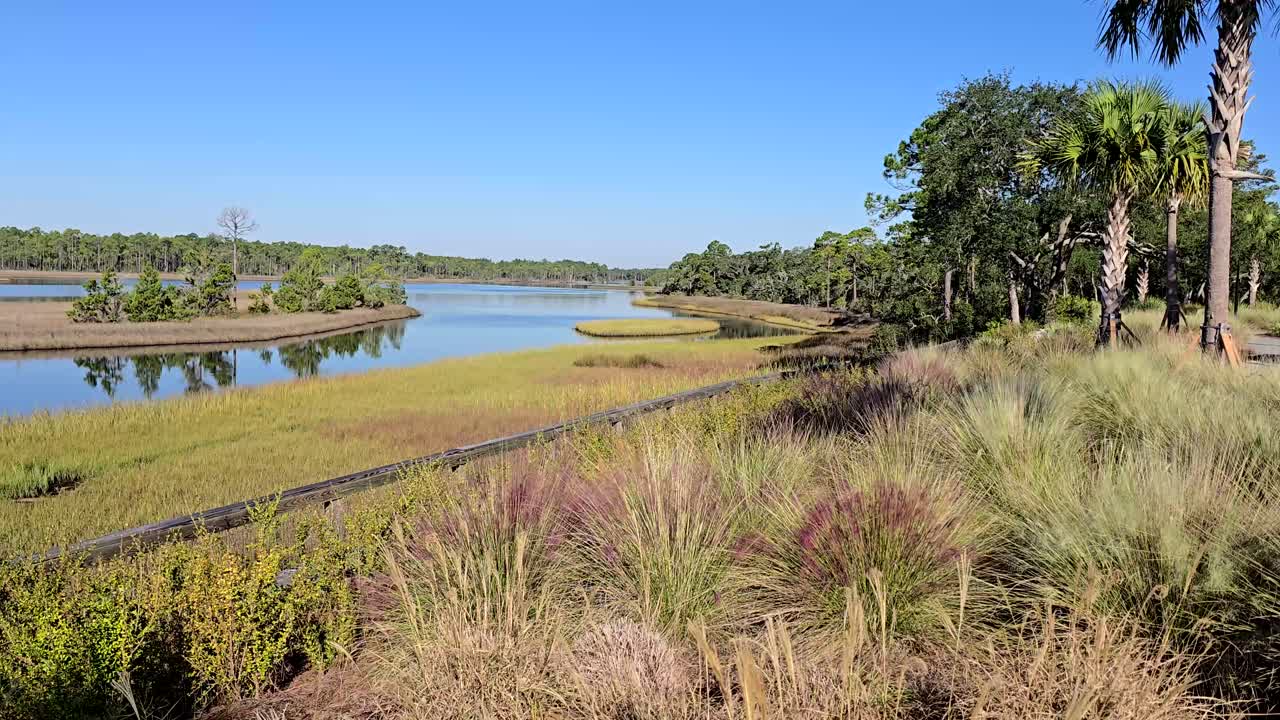The Intracoastal Waterway in the Panhandle of Florida, in Panama City Beach. 20 second video shot in 4K, 60fps