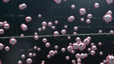 Animación-Del-Procesamiento-De-Datos-Sobre-Células-De-Coronavirus-Flotando