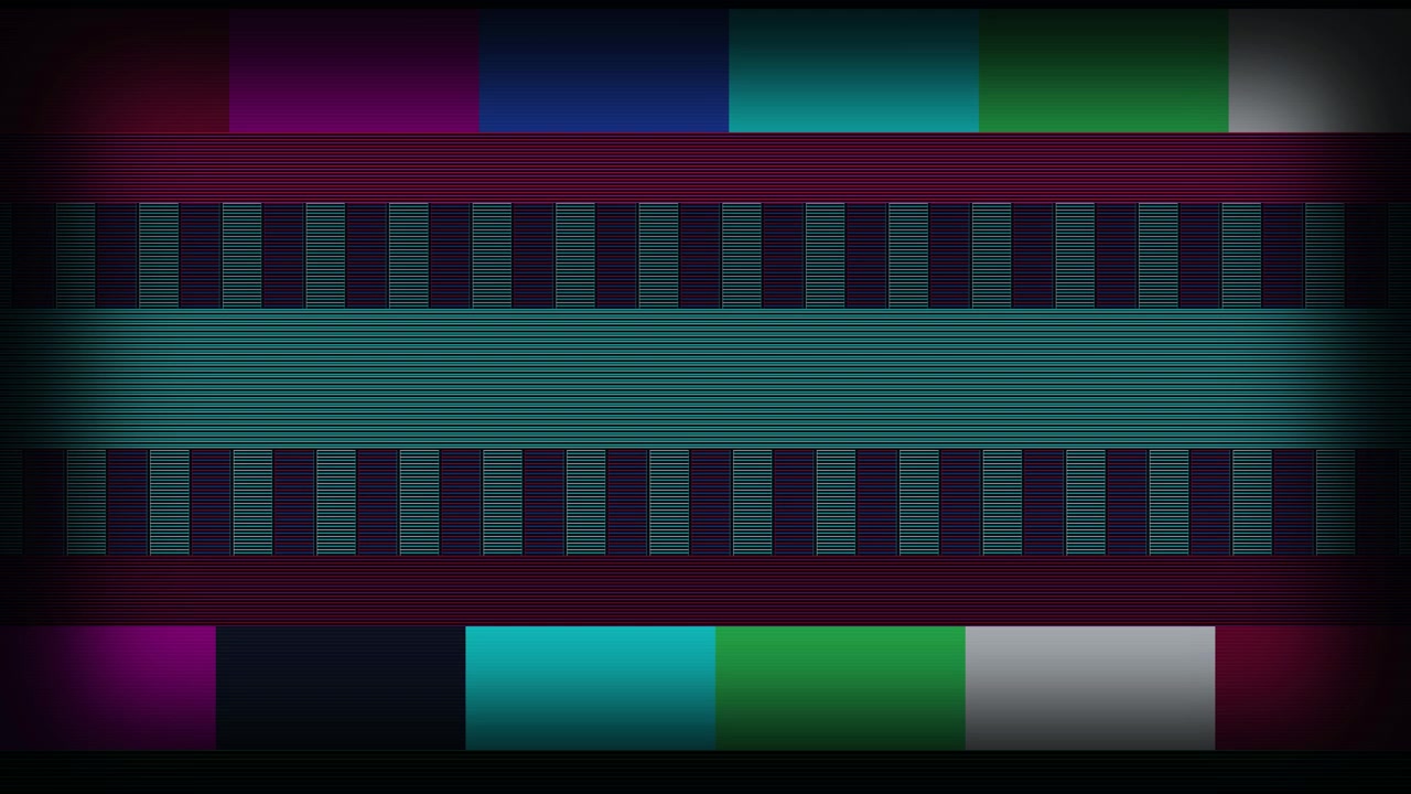 Digital Glitch Effect with Intermittent Television Test Pattern