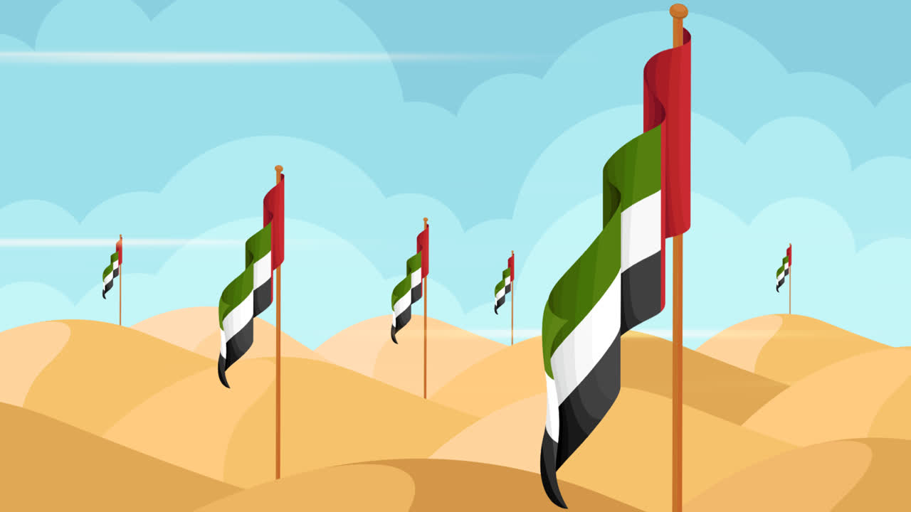 손으로 그려진 평평한 기념일 배경의 애니메이션