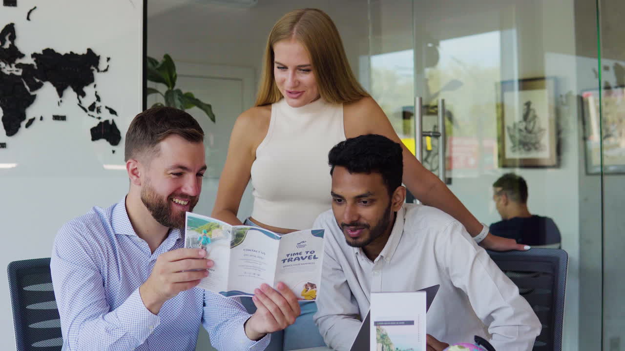 Man working in a travel agency