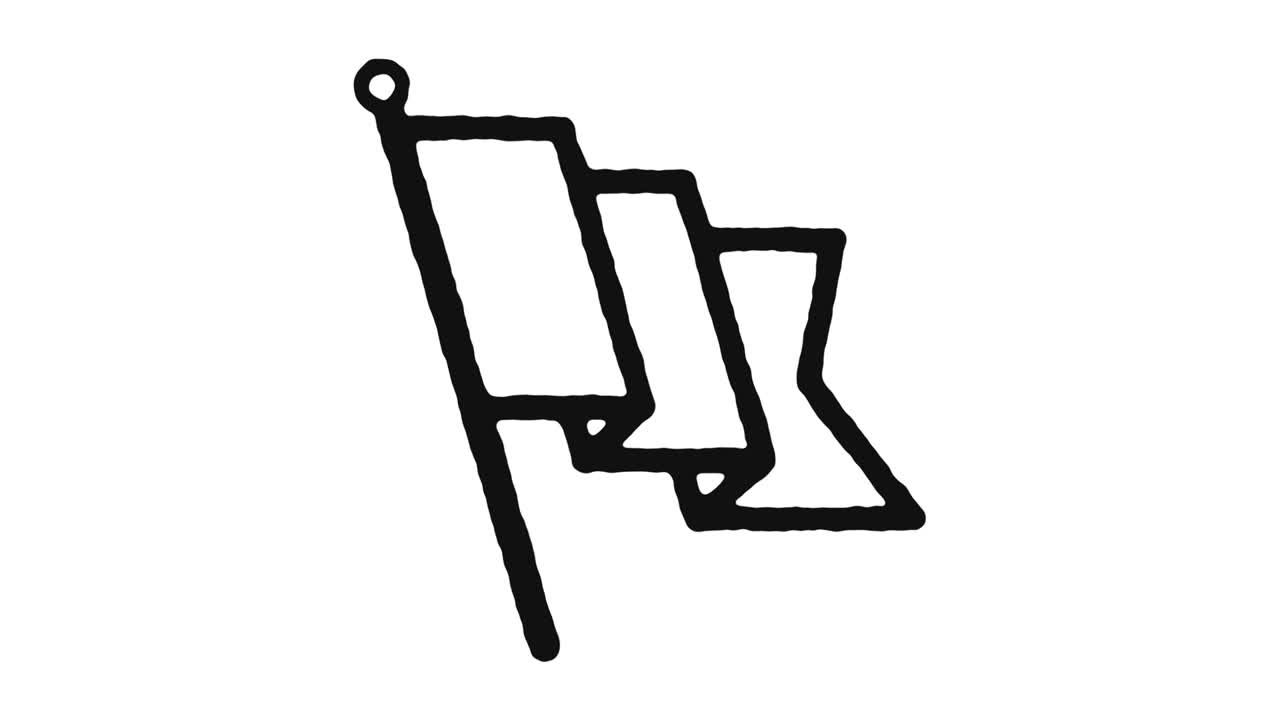 Racing Flag Icon Animation Footage & Alpha Channel