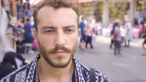 thoughtful man in close-up.