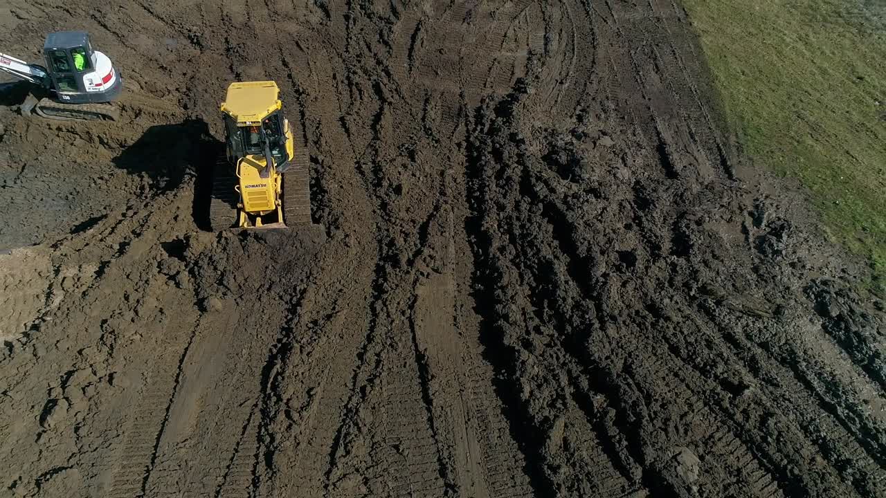 heavy machinery working on home construction