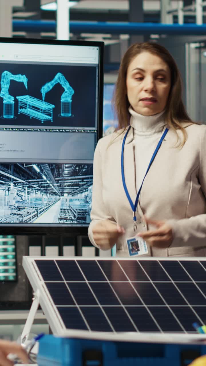 Vertical video Scientists conduct experiments on PV materials to ...