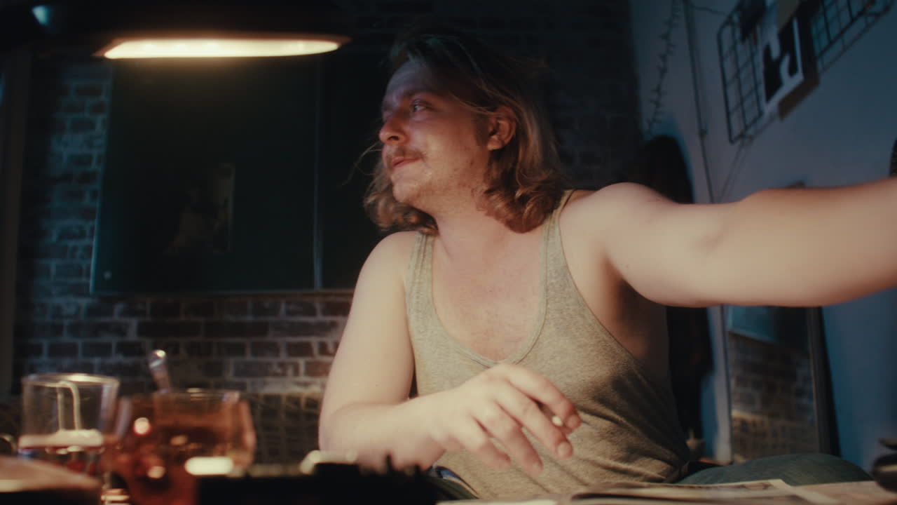 Artist at Work at Night