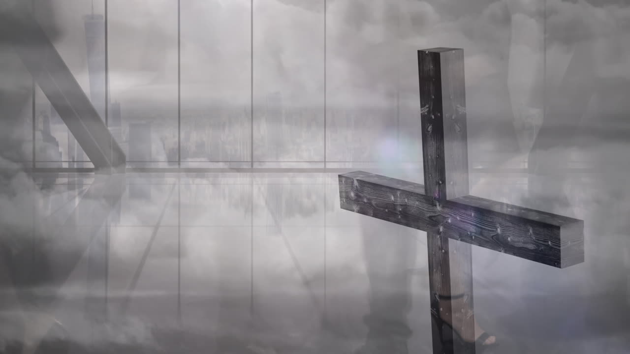 거리에서  ⁇ 고 있는 사람들을 가로지르는 애니메이션