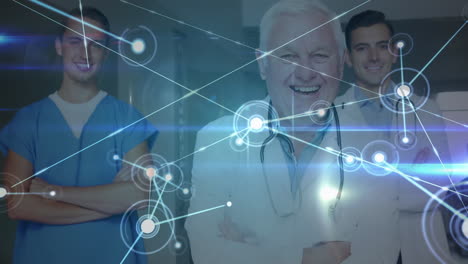 animation of network of connections over diverse doctors
