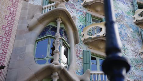 gaudi's casa amatller window in barcelona, spain