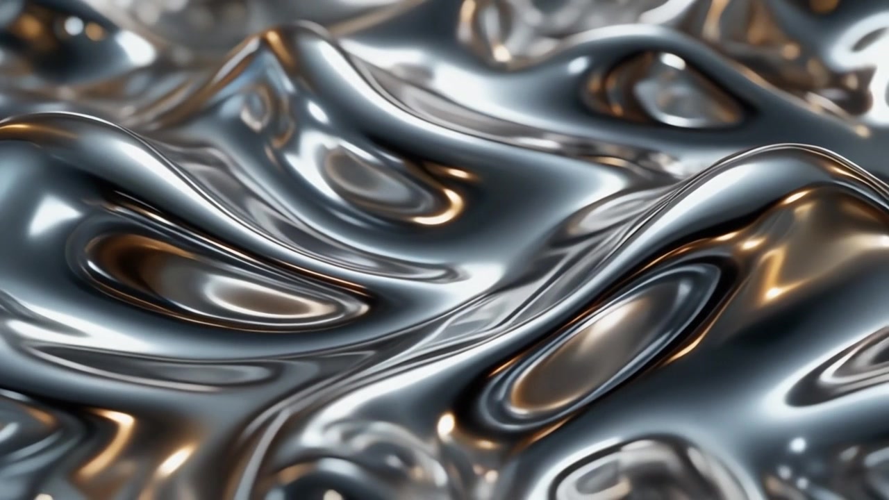 Abstract Liquid Metal Surface with Rippling Waves