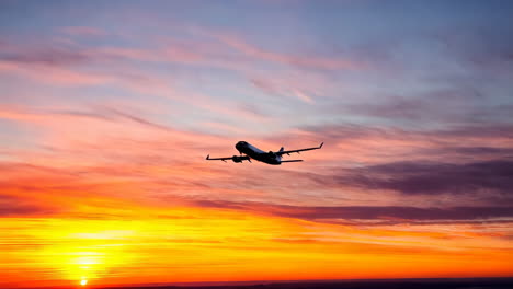 airplane silhouette at sunset/sunrise