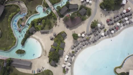 aerial view of a water park