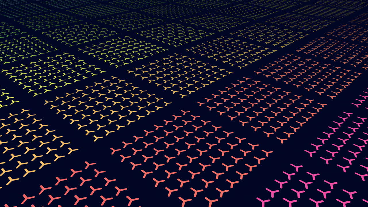 Rainbow triangles pattern in rows