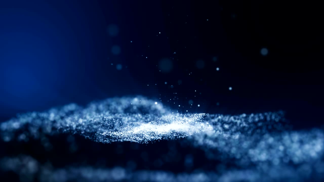 Seamless loop, loopable Dark blue and glow particle abstract background.