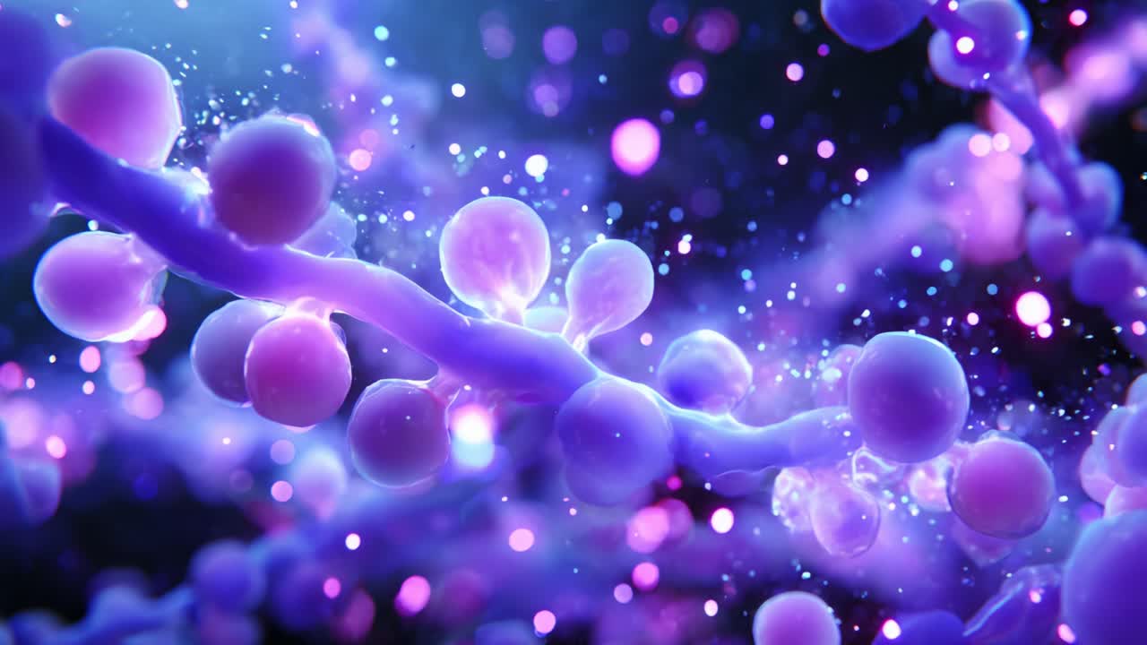 A Captivating Visual Journey Through Vibrant Microbial Structures, Showcasing an Ethereal Blend of Colorful Molecules and Intricate Cell Patterns Agitating in a Hypothetical Universe's Artistic Expression