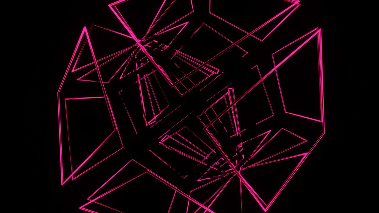 la abstracción del bucle de neón de la rotación de los cuerpos intermitentes abstractos.