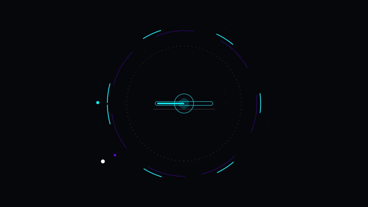 Futuristic Digital Loading Interface with Rotating Circular Elements