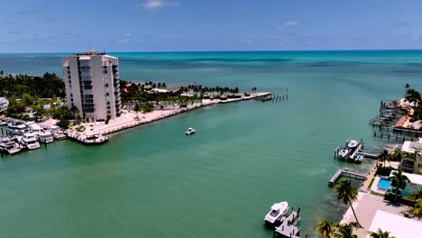 aerial homes and coastline in marathon florida