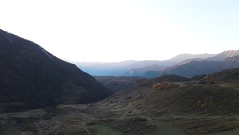 autumn mountain valley at sunrise