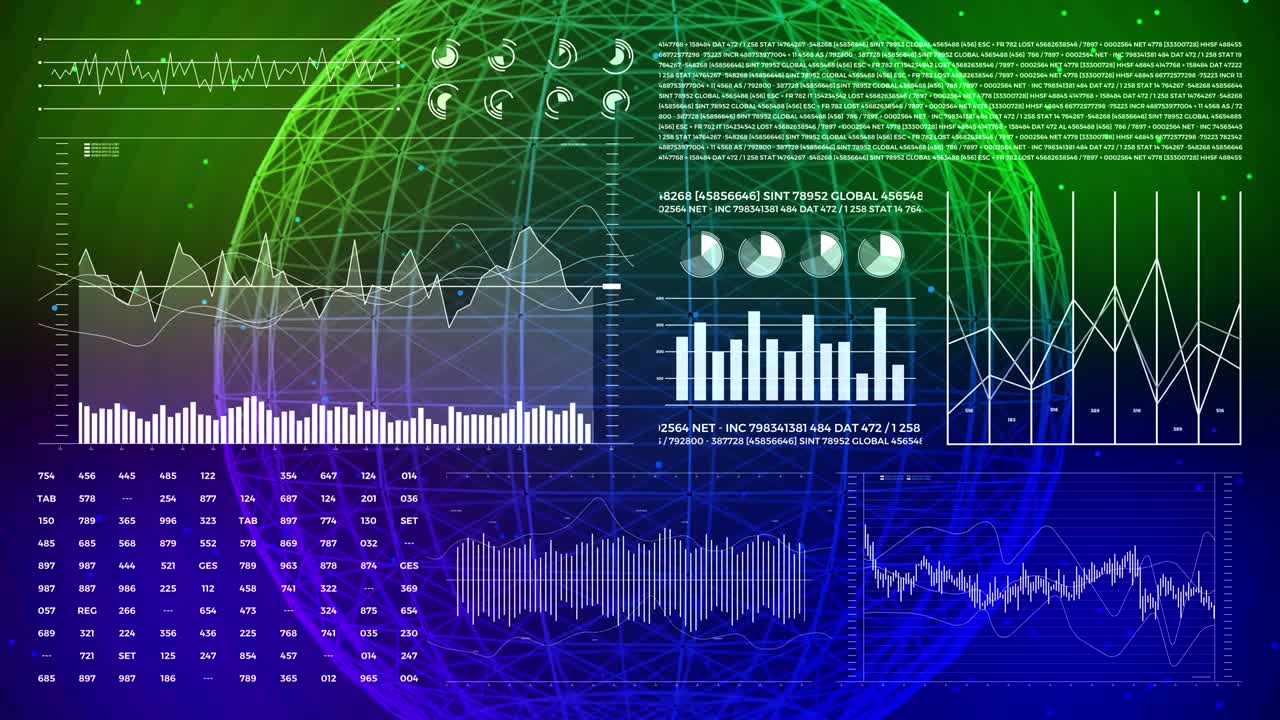 데이터 및 보고 통계, 그래프 다이어그램으로 애니메이션